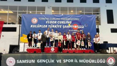 Samsun'daki Floor Curling Kulüpler Türkiye Şampiyonası'nda Pınarhisar Gençlik Spor Kulübü,