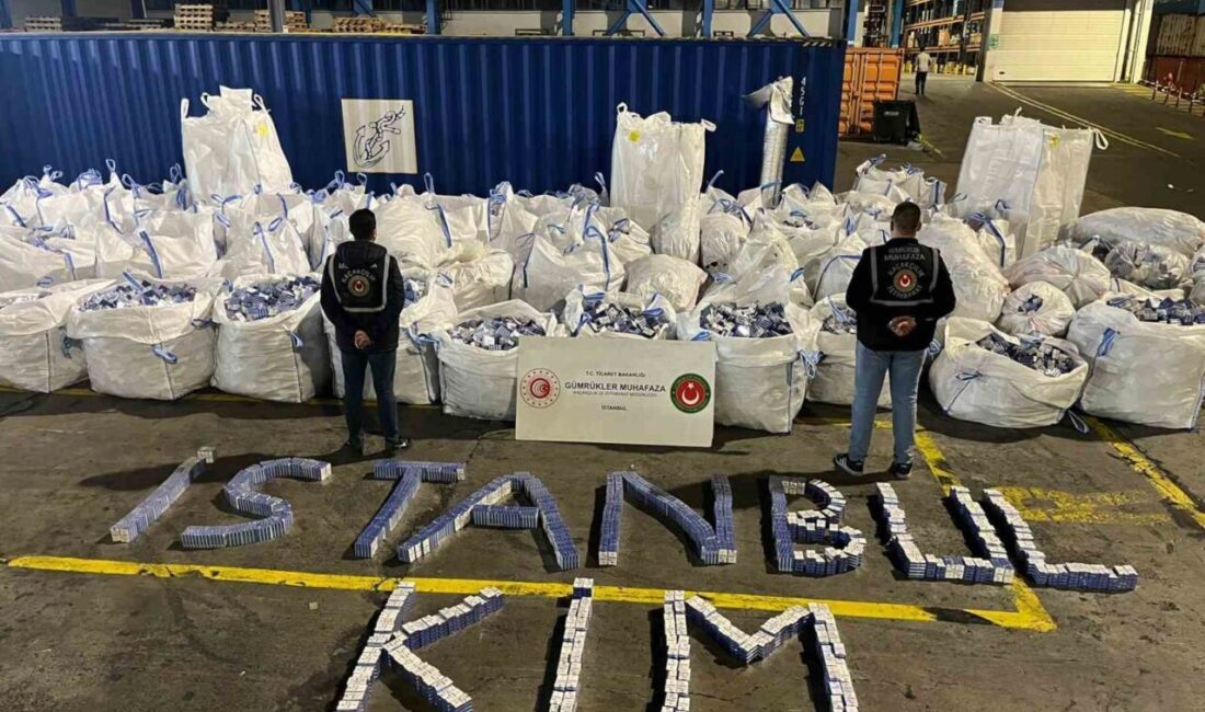 Ambarlı Gümrük Limanı’nda Yaklaşık 94 Milyon Lira Değerinde 394 Bin Paket Kaçak Sigara Ele Geçirildi Ticaret Bakanlığı'nın Gümrükler Muhafaza Genel Müdürlüğü, Ambarlı Gümrük Limanı'nda yaptığı