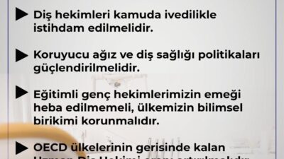 Sağlık ve Sosyal Hizmet Çalışanları Sendikası (Sağlık-Sen), Türkiye'de diş hekimi