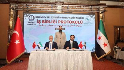 Şahinbey Belediye Başkanı Mehmet Tahmazoğlu, Halep Valisi M. Azzam el-Gharib’in