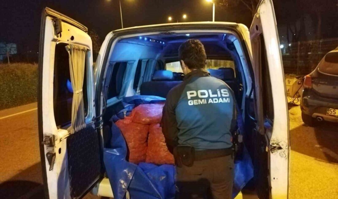 Samsun'da polis, ortak operasyonla yaptığı kontrolde 200 kilo kaçak kara