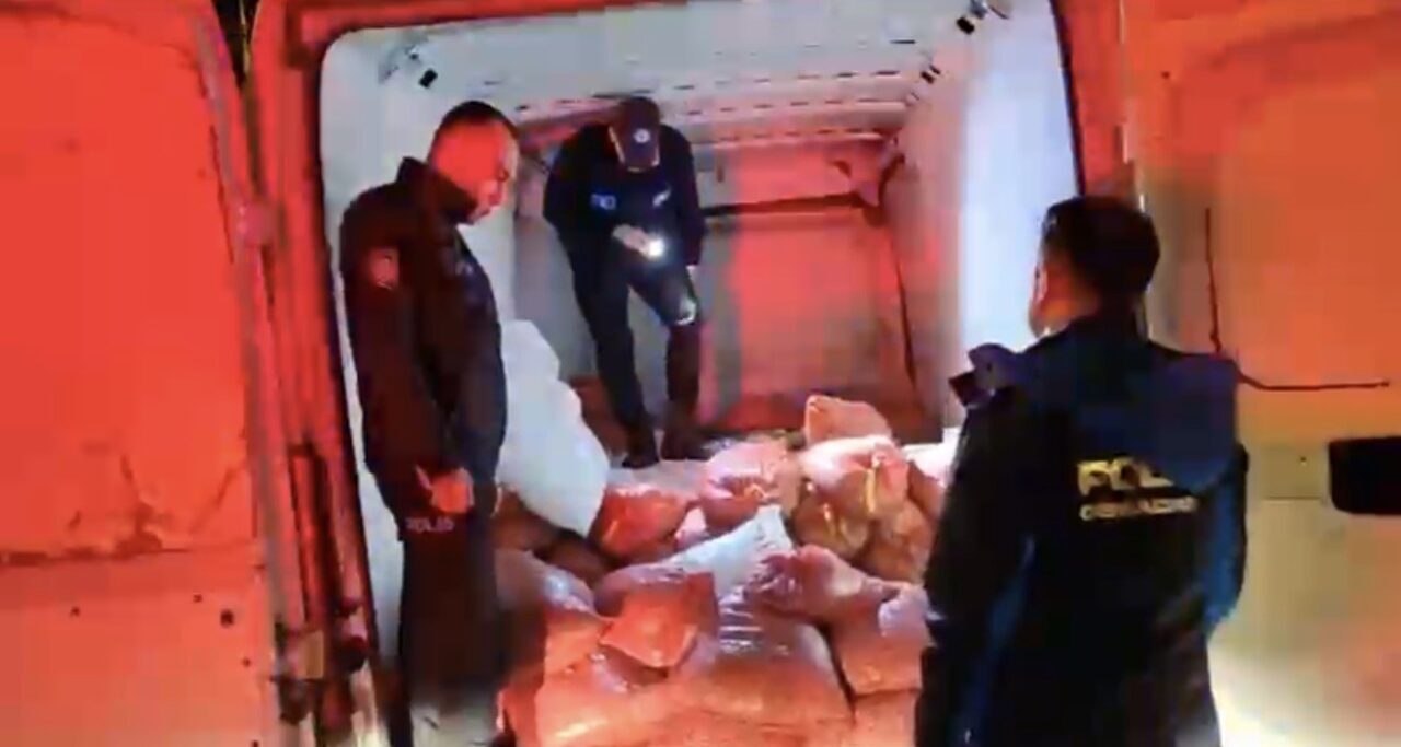 Samsun'da polis, bir kamyonette yasa dışı avlandığı tespit edilen 2