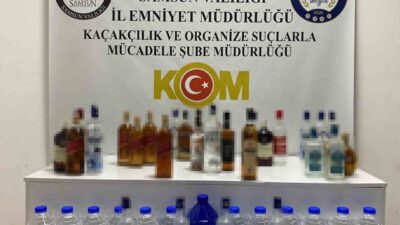 Samsun'da gerçekleştirilen bir operasyonda, polis ekipleri 35 litre etil alkol