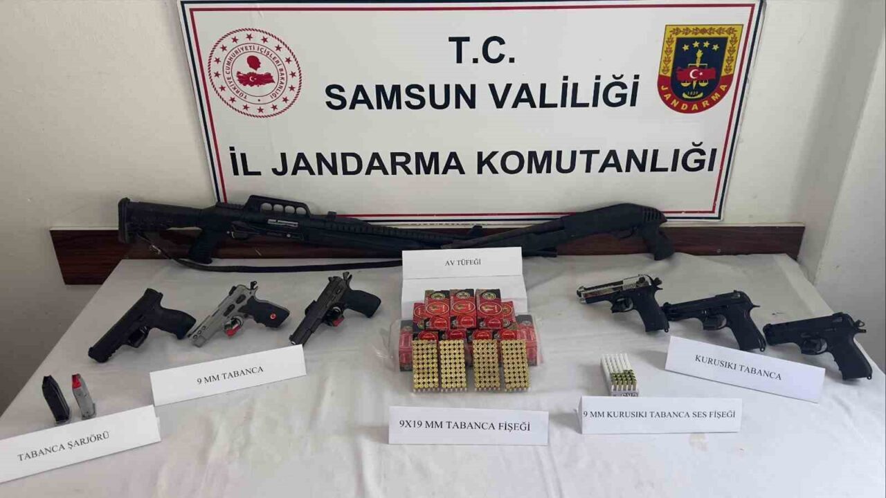 Samsun'da Jandarma, Ayvacık ve İlkadım ilçelerinde düzenlediği operasyonlarda ruhsatsız silahlar