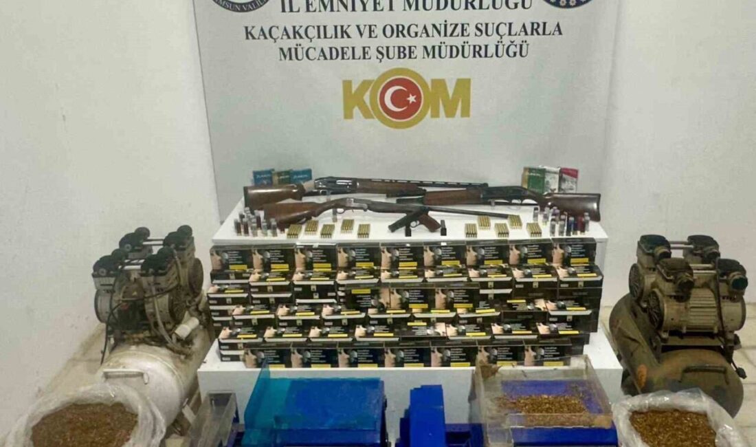 Samsun'da düzenlenen operasyonda, 37 bin makaron sigara, 75 kilogram kaçak