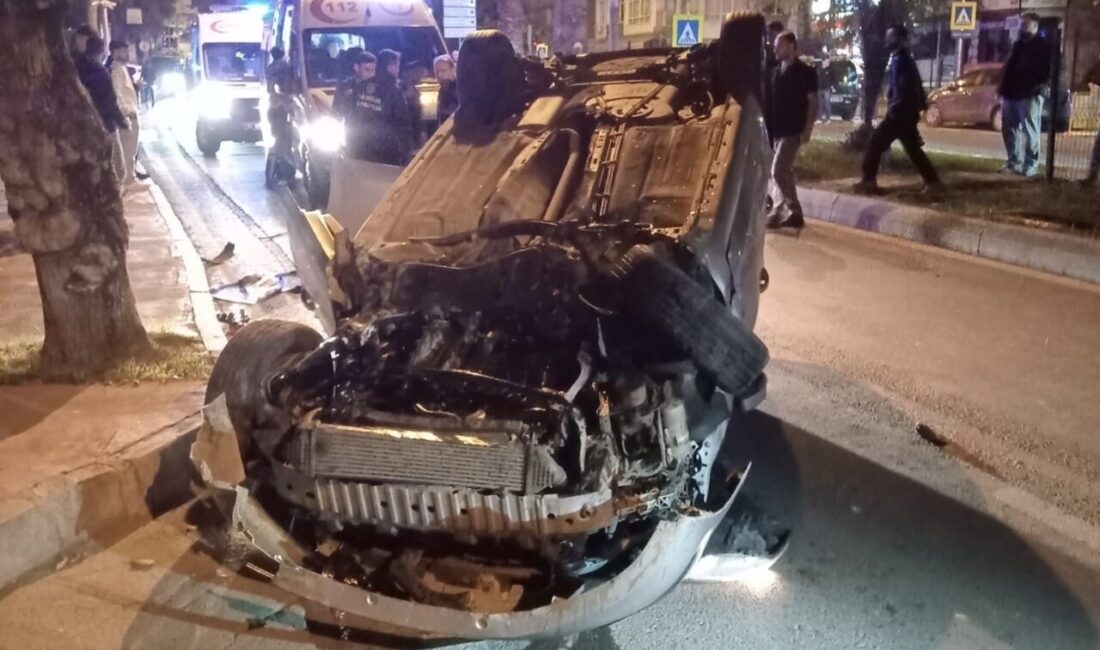 Samsun'un İlkadım ilçesinde Barış S. yönetimindeki otomobil kontrolden çıkarak takla