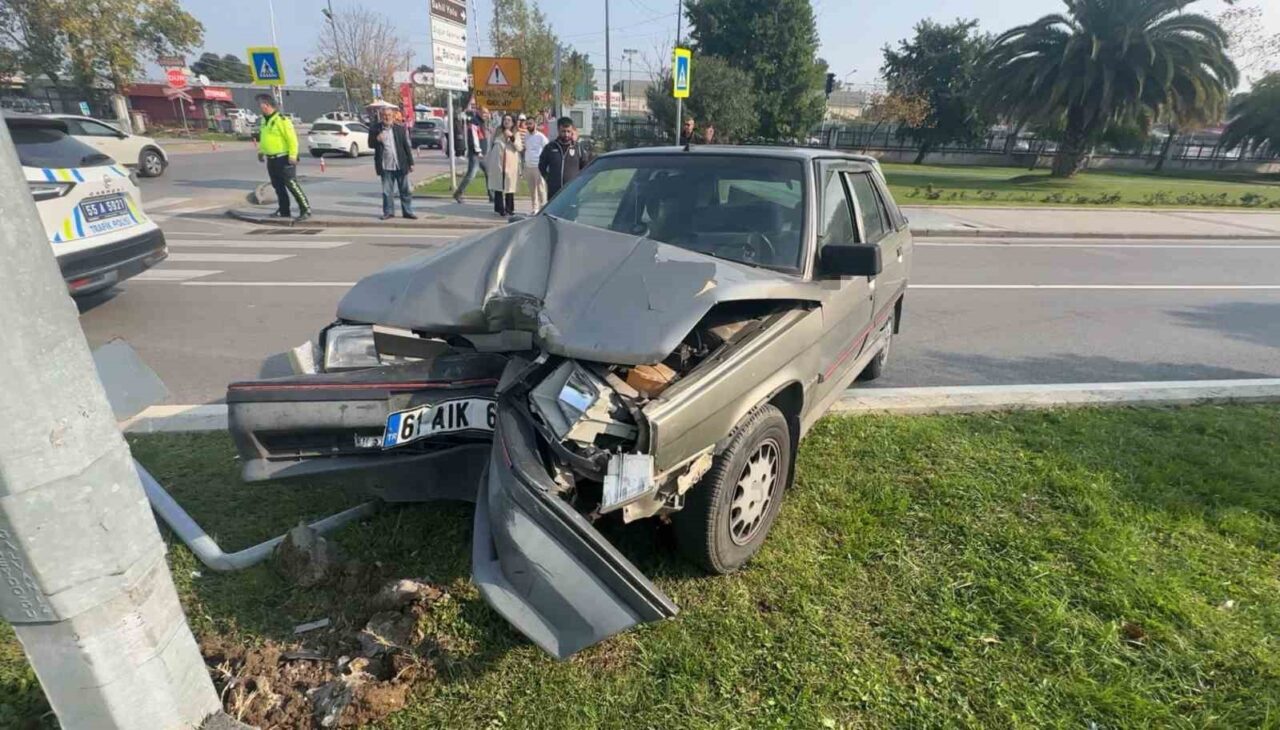 Samsun'un İlkadım ilçesinde Yavuz İ. yönetimindeki otomobil, yaya çarpmamak için