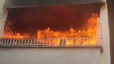 Şanlıurfa'nın Birecik ilçesinde bir apartmanın 5. katında çıkan yangın, mahallede