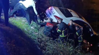 Çanakkale'de Kamil O.'nun kullandığı otomobilin şarampole uçtuğu kazada hem sürücü