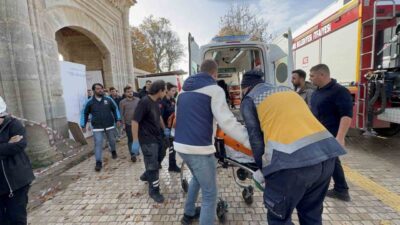 Edirne'deki Selimiye Camii restorasyonunda N.A. adlı işçi yüksekten düştü ve