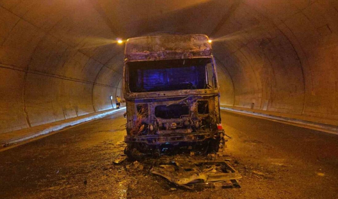 İstanbul-İzmir otoyolu Orhangazi Tüneli'nde bir su tankeri alev alarak küle