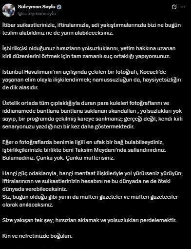 AK Parti İstanbul Milletvekili Süleyman Soylu, bir fotoğrafın Kocaeli'deki bina