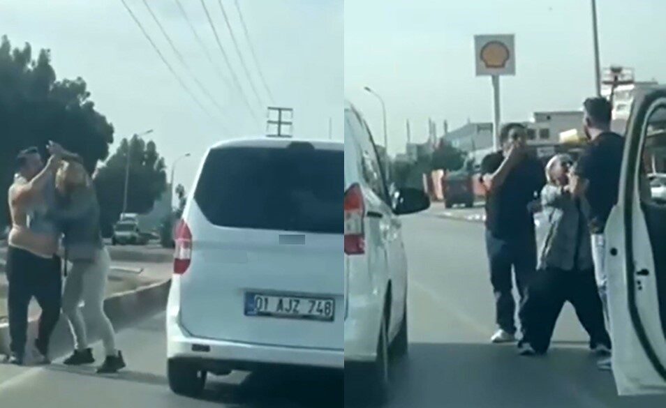 Adana'nın Yüreğir ilçesinde, D-400 kara yolunda yol verme meselesi nedeniyle