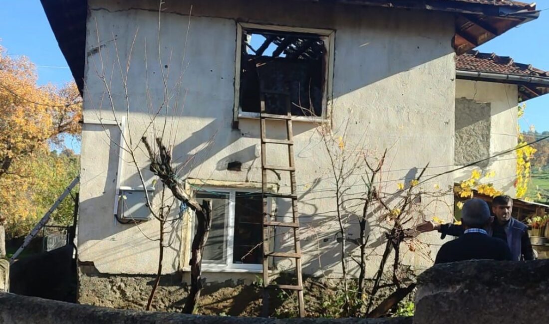 Kütahya'nın Tavşanlı ilçesinde Hanife Öztürk'e ait iki katlı ahşap evde