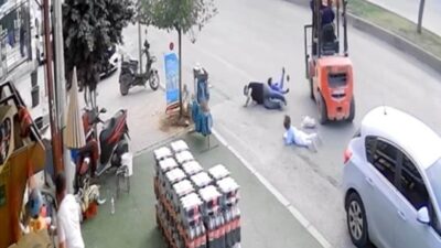 Mersin’in Toroslar ilçesinde ters şeritten gelen forklift, baba Metin E.