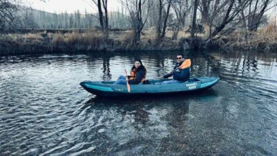 Kayseri’nin Tomarza ilçesindeki Kano Su Sporları sezonu, kış koşullarının etkisiyle