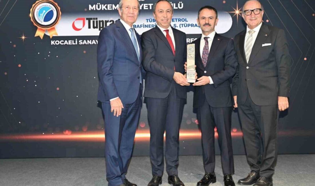 Tüpraş, Kocaeli Sanayi Odası'nın düzenlediği 18. Sürdürülebilir Performans Ödülleri'nde ‘Mükemmeliyet
