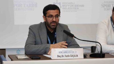 Kocaeli'de düzenlenen Uluslararası Spor Tarihi Sempozyumu'nda konuşan Doç. Dr. Fatih