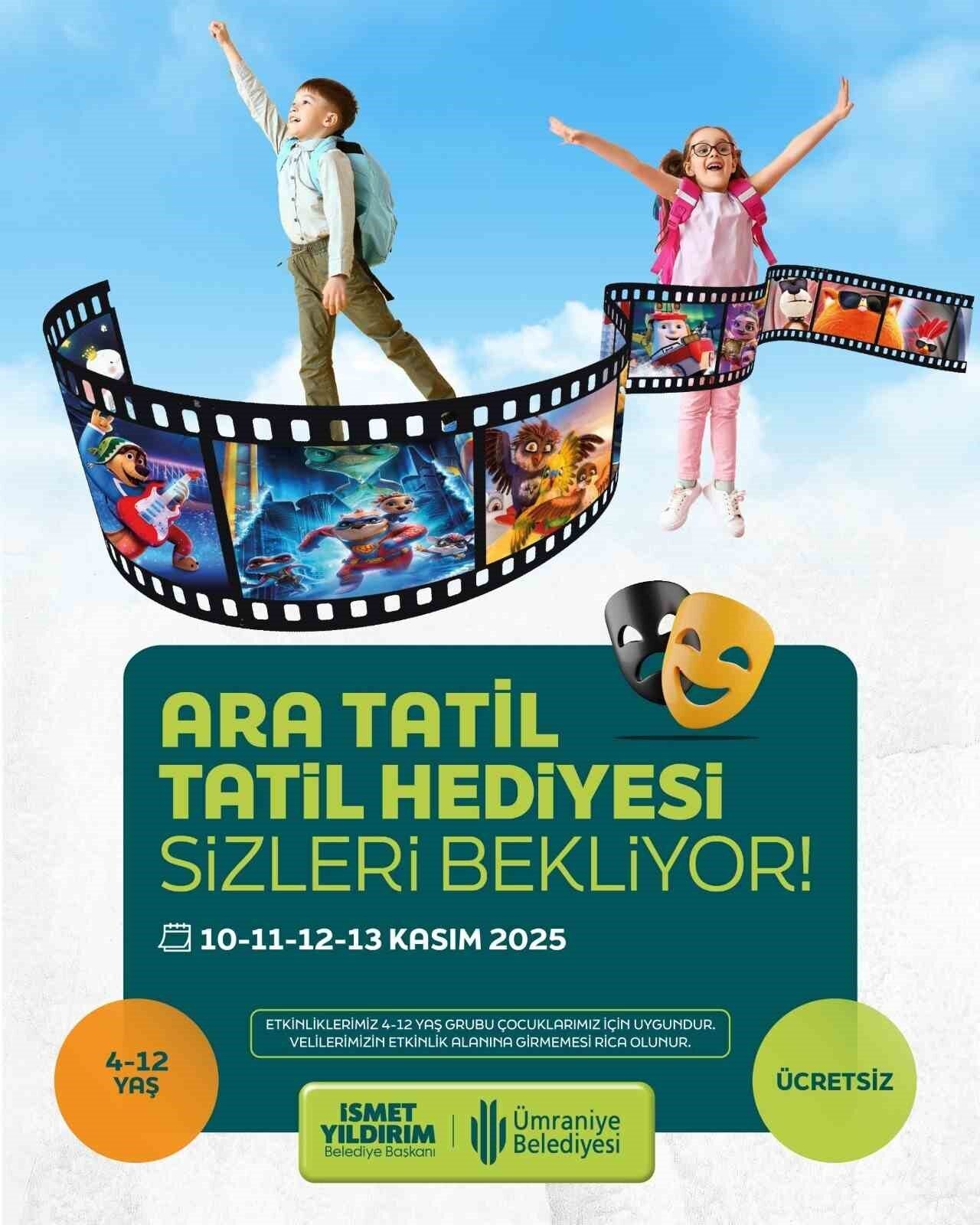 Ümraniye Belediyesi, 10-13 Kasım tarihlerinde 4-12 yaş arası çocuklar için