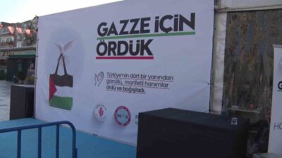 Ümraniye'de "Gazze İçin Ördük" yardım çadırı, Anadolu'nun dört bir yanından