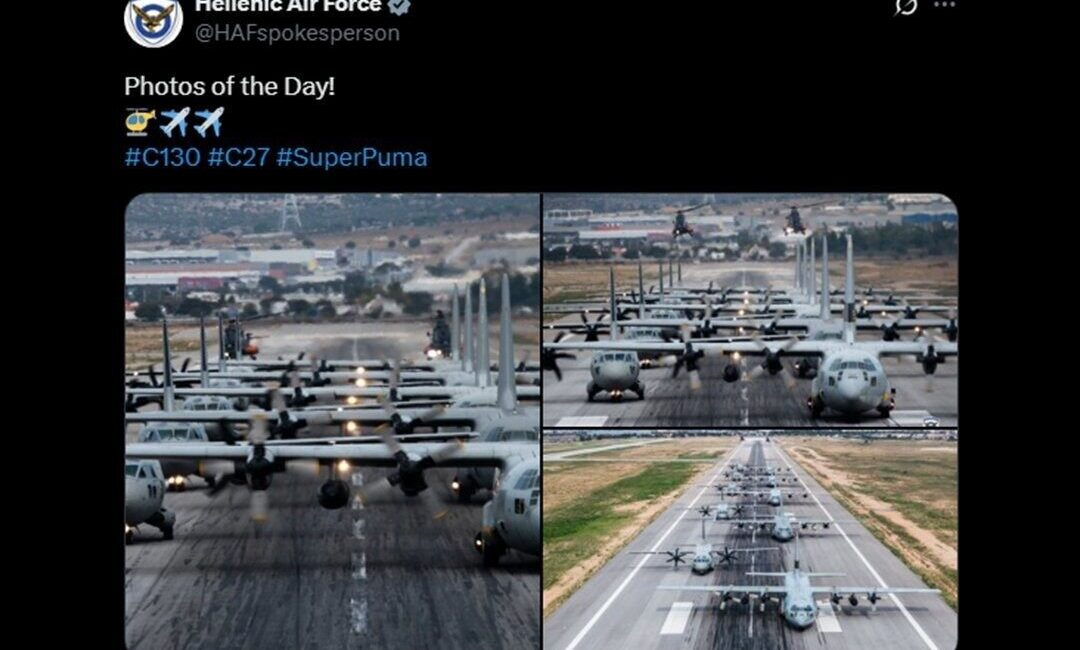 Yunanistan Hava Kuvvetleri, önceki paylaşımlarının ardından Türkiye için taziye mesajı