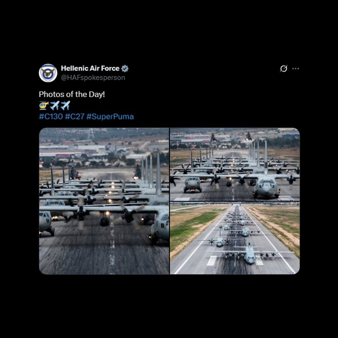 Yunanistan Hava Kuvvetleri, önceki paylaşımlarının ardından Türkiye için taziye mesajı