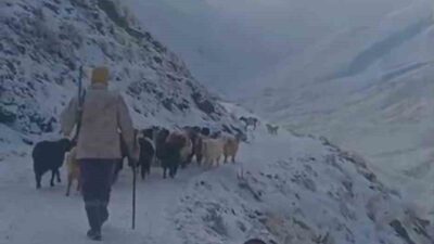 Ağrı’nın Eleşkirt ilçesinde kar yağışı nedeniyle kapanan üç köy yolu,