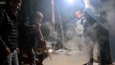 Edirne'de, Ağrı'nın geleneksel Halise yemeği 350 kişiye sunuldu. Tandırda 10