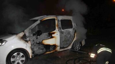 Konya'nın Beyşehir ilçesinde, ailesiyle tartışan bir kişi park halindeki aracını