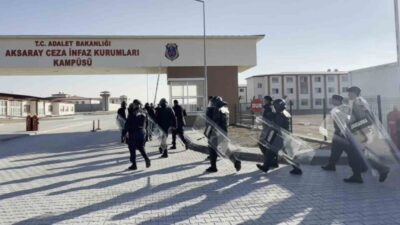 Aksaray'daki Ceza ve İnfaz Kurumu'nda, acil durumlar için hazırlık amacıyla