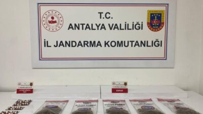 Antalya'nın Alanya ilçesinde jandarma, bir otelde gerçekleştirdiği operasyonda 350 gram