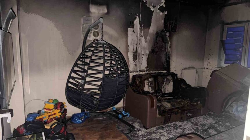 Alaplı’daki TOKİ konutunda yangın: Bir oda kullanılmaz hale geldi.