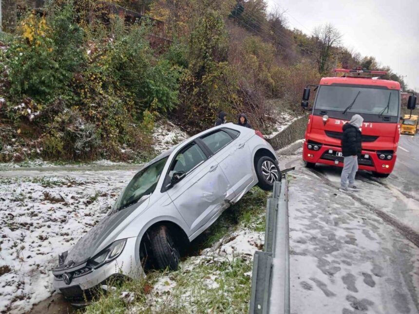 Güzelyalı Köyü mevkiinde otomobil yoldan çıktı, sürücü yara almadı. Kazayla ilgili soruşturma başlatıldı.
