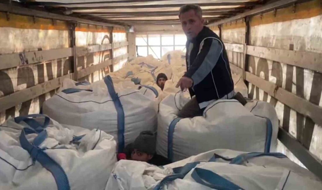 Amasya'da düzenlenen operasyonda, tırın dorsesinde gizlenen 13 Afgan kaçak göçmen