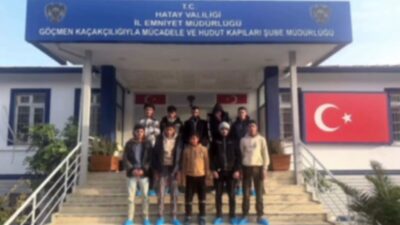 Hatay'da, Avrupa'ya gitmek isteyen 10 kaçak göçmen, polis tarafından bir