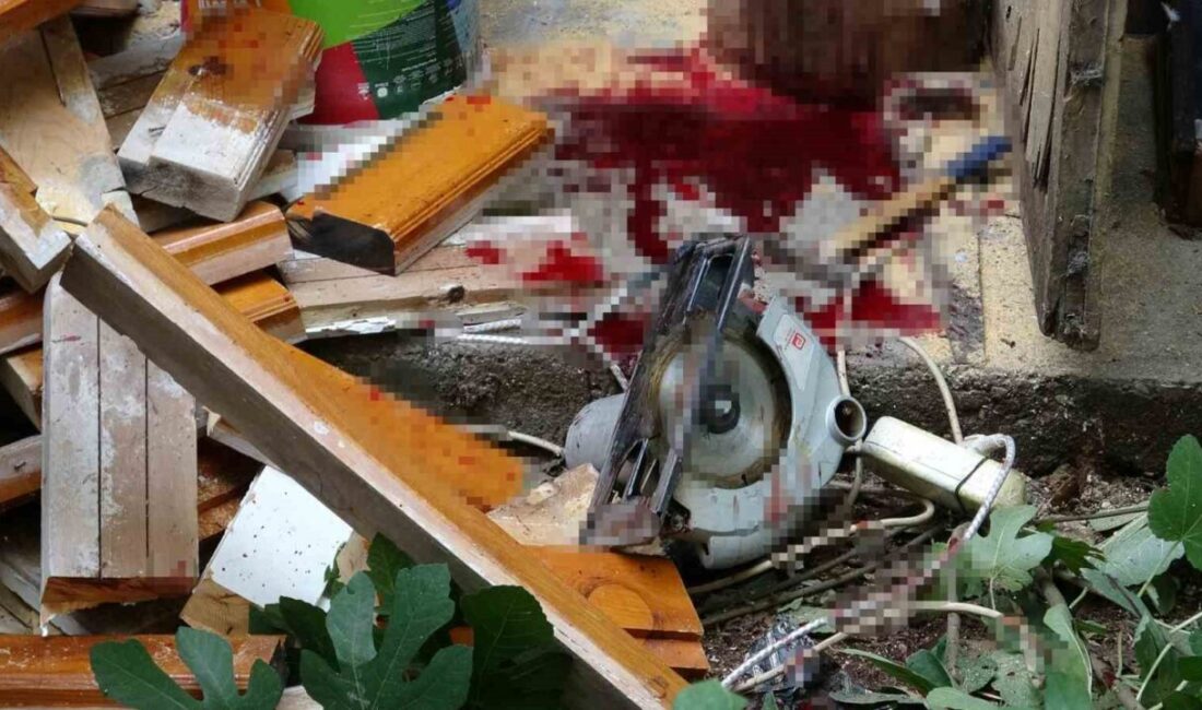 Antalya'nın Kepez ilçesinde 76 yaşındaki Yaşar Özer, odunlukta elektrikli testere