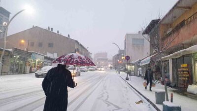 Van’ın Başkale ilçesinde akşam saatlerinde başlayan kar yağışı, sıcaklıkların sıfırın