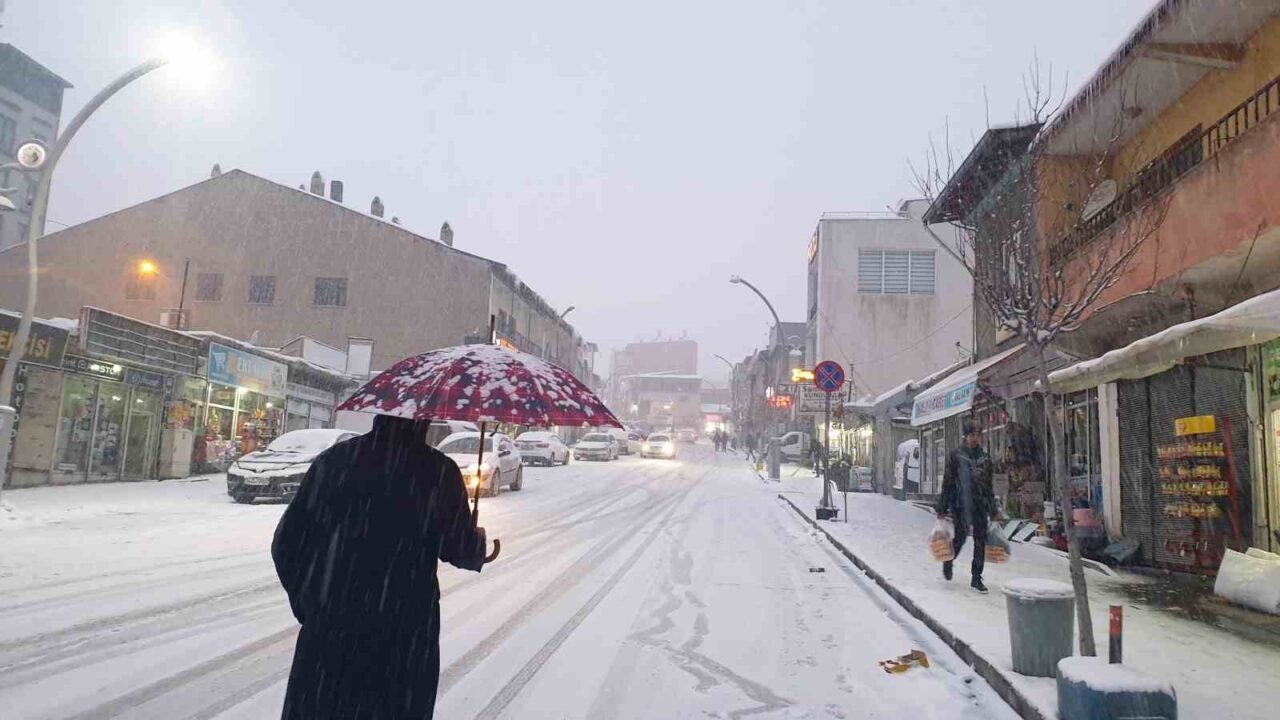Van’ın Başkale ilçesinde, akşam saatlerinde başlayan kar yağışı, hava sıcaklıklarının