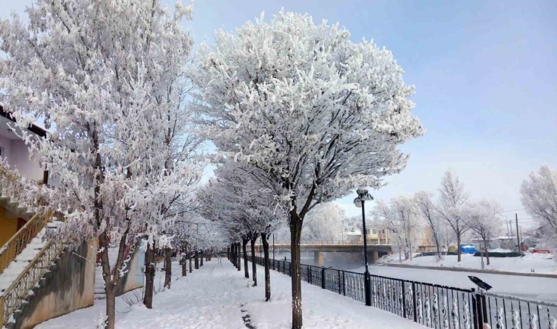 Bayburt’un Arpalı Beldesi sabah saatlerinde etkili olan kar yağışı ile