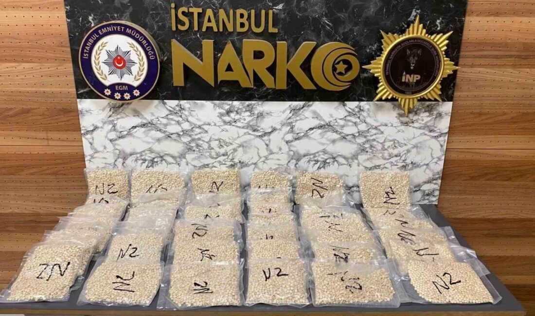 Esenyurt'ta bir eve yapılan operasyonda, 133 bin 600 uyuşturucu hap