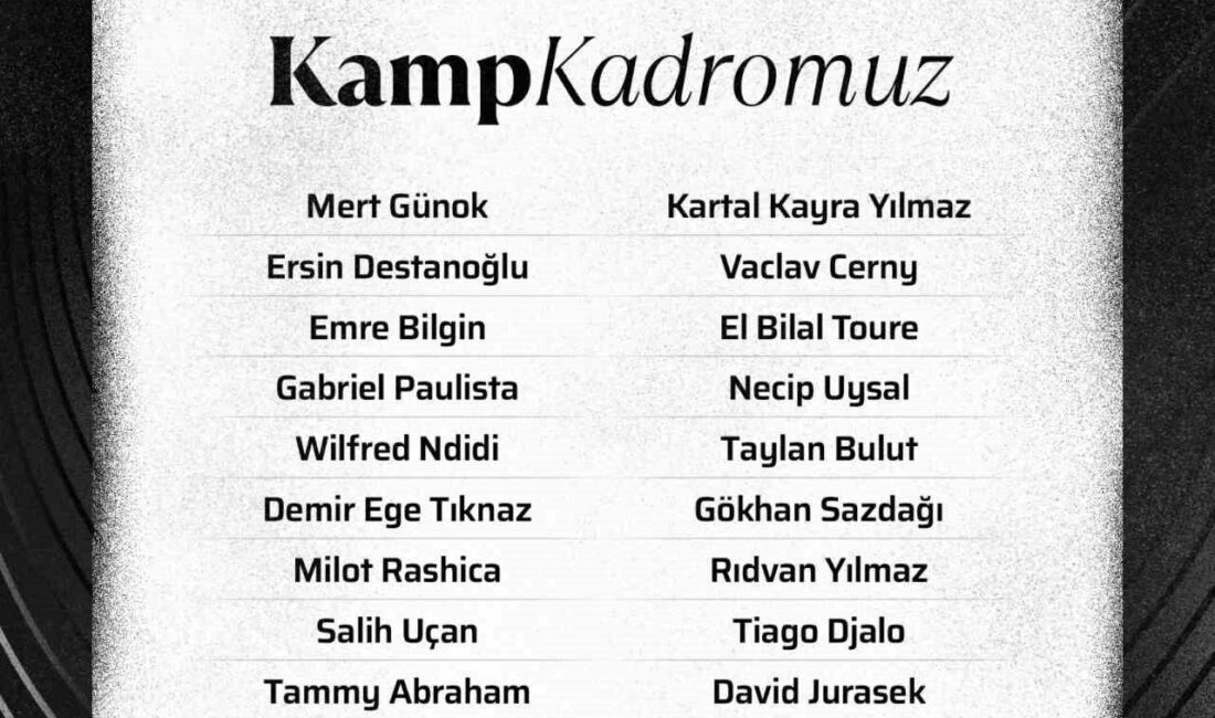 Beşiktaş, 16. haftada Trabzonspor ile oynayacağı maç için kamp kadrosunu