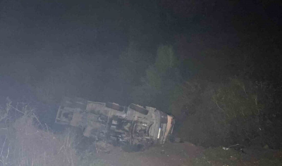 Karabük'ün Yenice ilçesinde, kontrolünü kaybeden bir beton mikseri 150 metrelik
