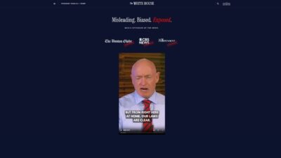 Beyaz Saray, internet sayfasına eklediği "medya suçluları" başlığı altında, çeşitli