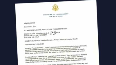 Beyaz Saray, ABD Başkanı Donald Trump'ın kalp-damar ve karın bölgelerindeki