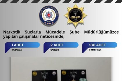 Bingöl’de Narkotik Ekipleri Tarafından Tabanca ve Mermiler Ele Geçirildi