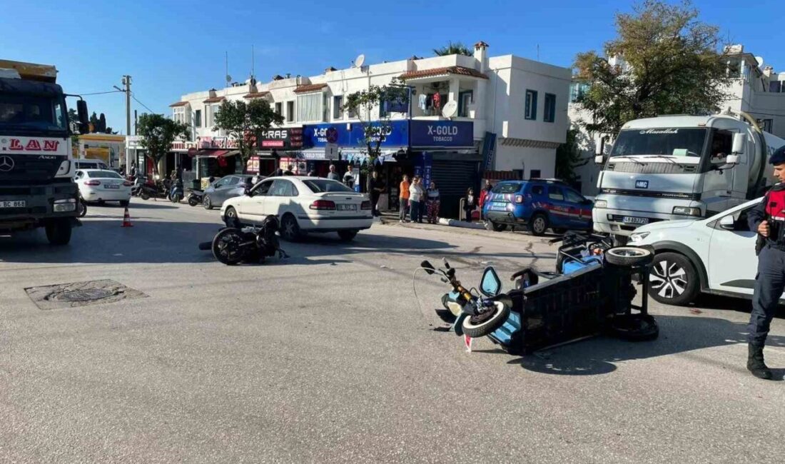 Muğla’nın Bodrum ilçesinde motosiklet ve 3 tekerli bisikletin çarpışması sonucu