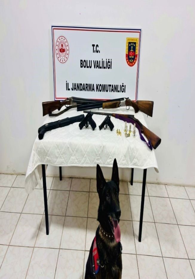 Bolu’da düğün sırasında silah atan 2 şüpheli jandarma operasyonuyla yakalandı, çok sayıda silah ele geçirildi.