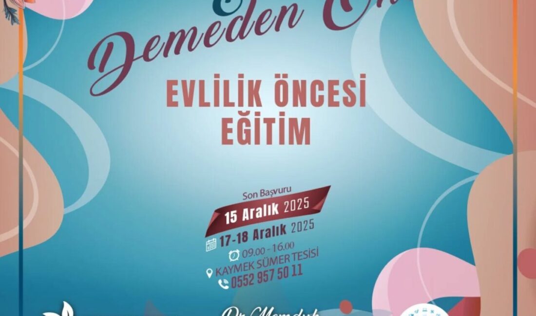 Kayseri’de Evlilik Öncesi Eğitim Programı için Başvurular Başladı Kayseri Büyükşehir Belediyesi, aile kurumunu desteklemek amacıyla "Evet Demeden Önce