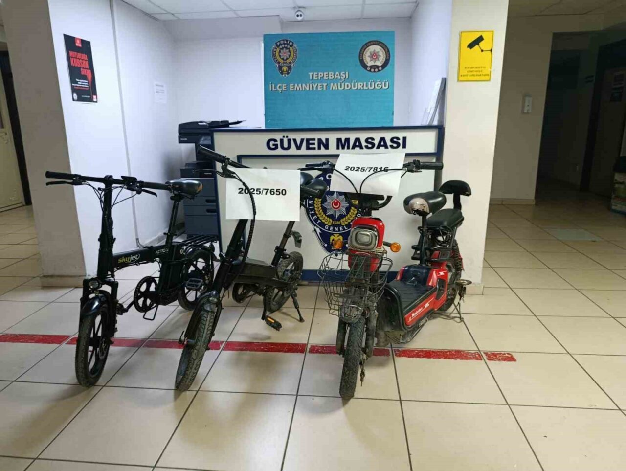 Eskişehir'de iki bisiklet hırsızlığı olayı sonrası Tepebaşı İlçe Emniyet Müdürlüğü