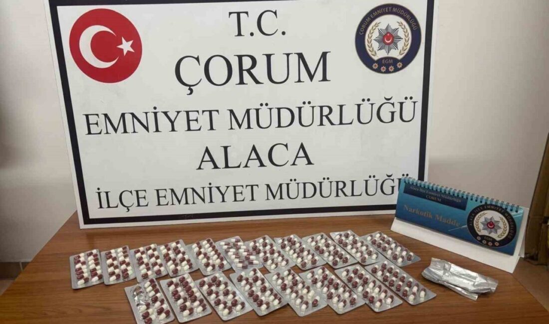 Çorum'un Alaca ilçesinde, polis ekipleri Y.K. isimli şahsı durdurdu ve